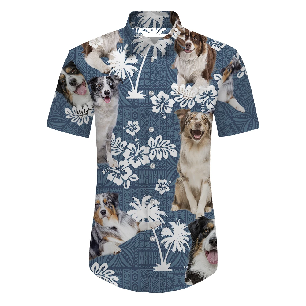 

2022 New Social Short Sleeve 3D Printed Collie Shirts Men Slim Retro Fashion Men Shirts Men Dresses Jersey Clothing