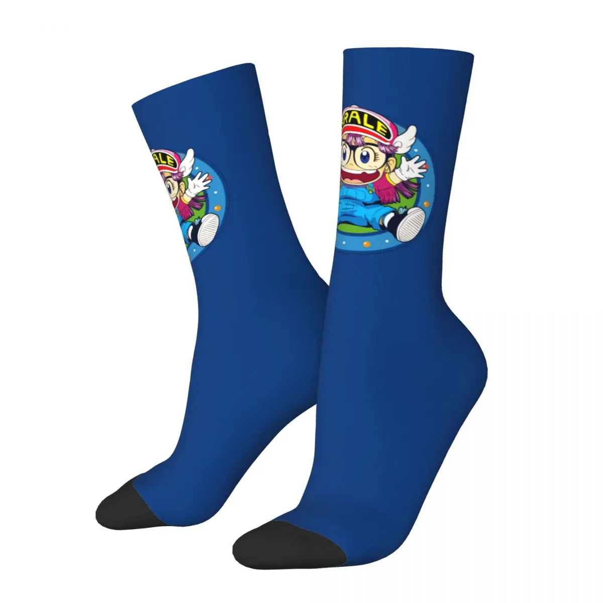 

Harajuku Arale Norimaki Dr.Slump Basketball Socks Anime Polyester Long Socks for Unisex Sweat Absorbing