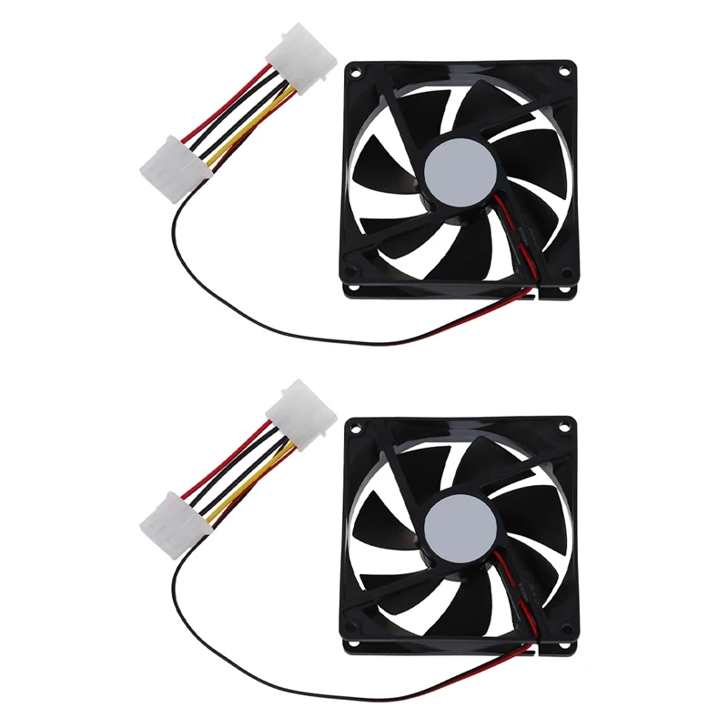 

2X DC 12V 4 Pin Black Plastic PC Cooling Fan 90Mm X 90Mm X 25Mm