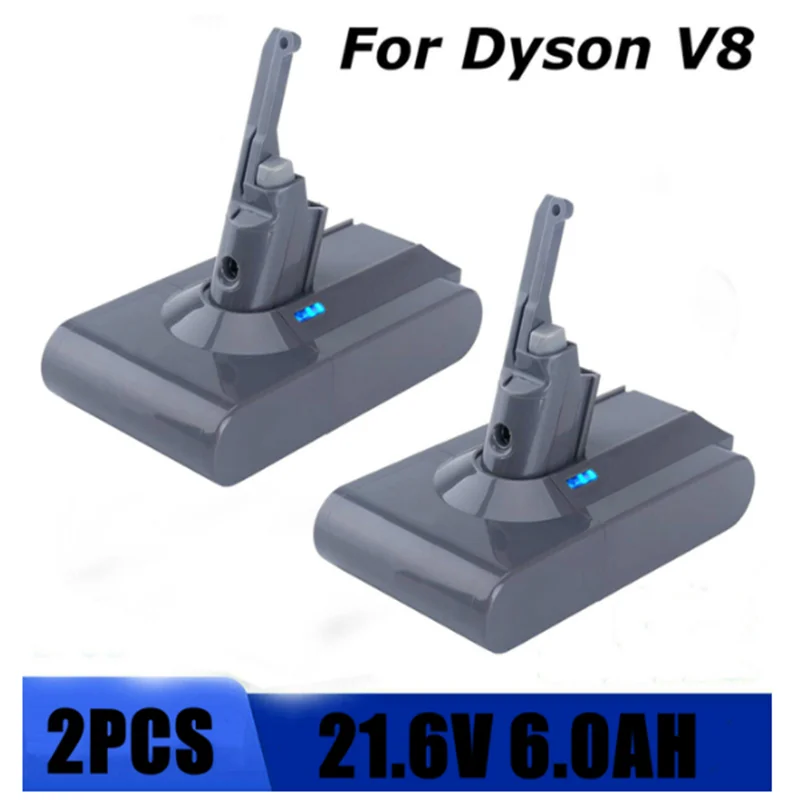 

2 упаковки, Сменный аккумулятор для Dyson V8, 21,6 в, 6000 мАч