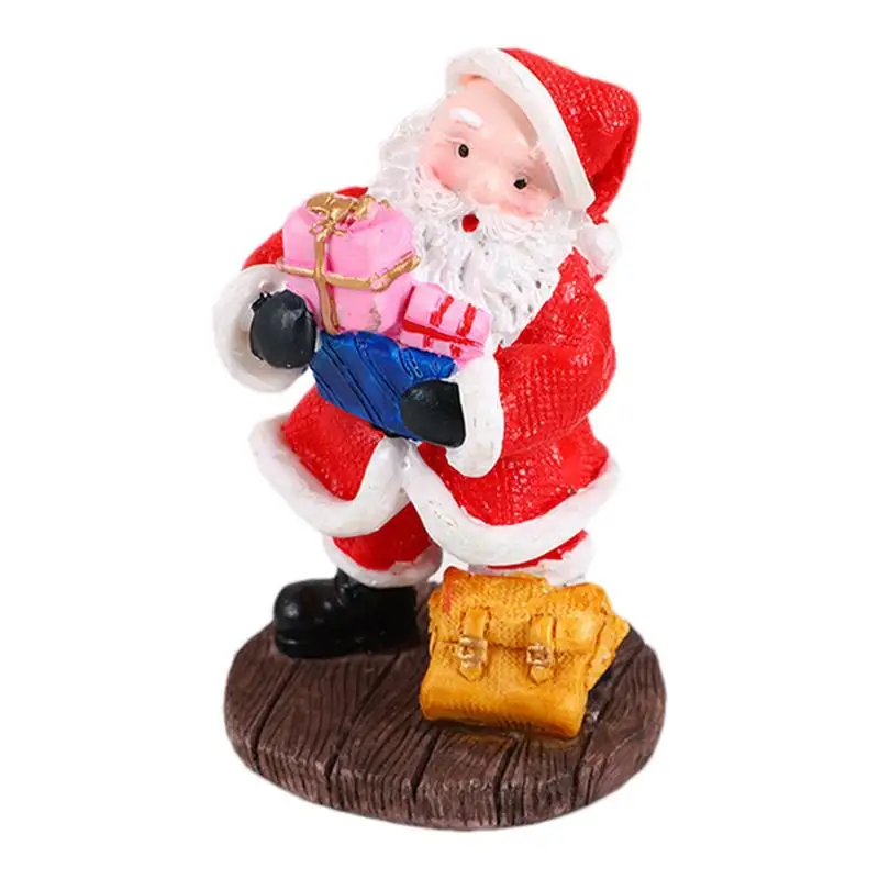 

Mini Santa Ornaments Santa Claus Miniature Figurine Christmas Micro Landscape Ornament For DIY Dollhouse Desktop Decoration