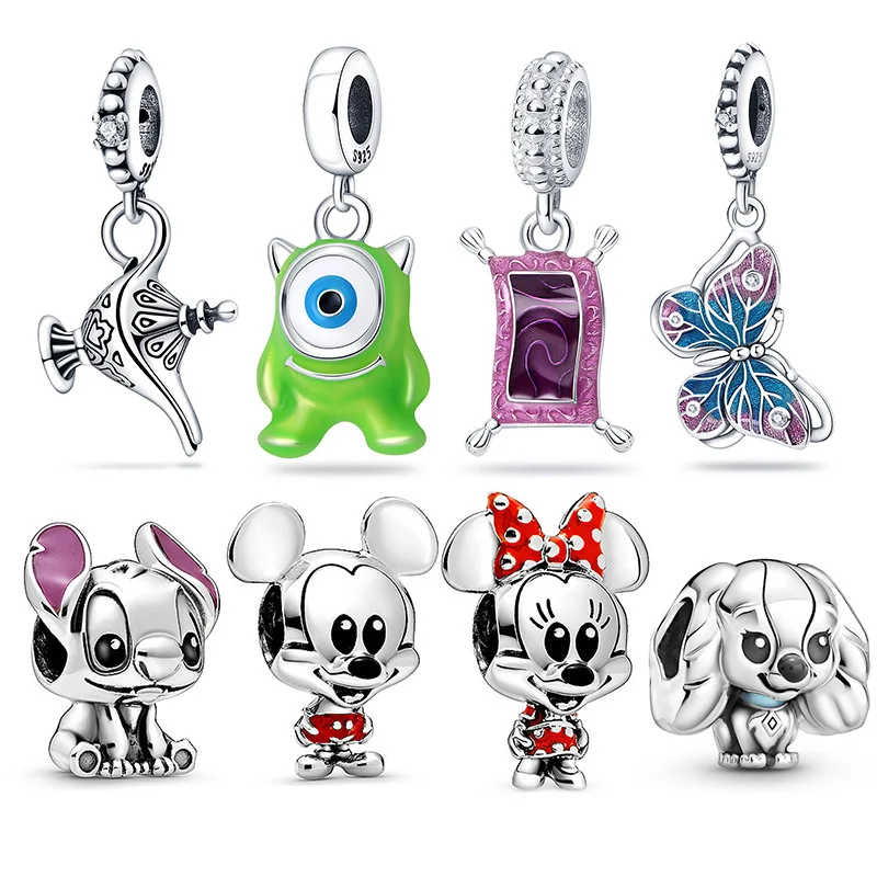 

Hot Sale 925 Sterling Silver one-eyed monster Charms Bead Fit Original 3mm Bracelets Charm Dangle DIY women jewlery