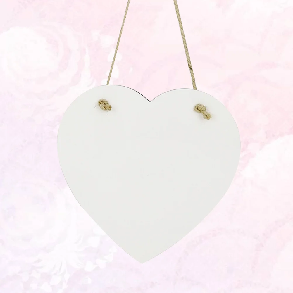

1PC DIY Blank Creative White Heart Shape Door Sign Hanging Plaque for Home Cafe Decoration Shop Store