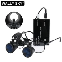 ultra lightweight dental loupes 2 5x 3 5x dental binocular magnifier with 3w led headlight rechargeable lithium battery