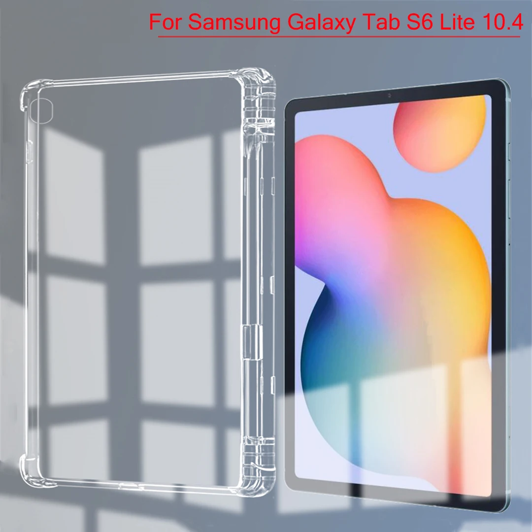 

Transparent Cover For Samsung Galaxy Tab S6 Lite 10.4'' 2020 SM-P610 SM-P615 With Pencil Holder TPU Silicon Back Tablet Case