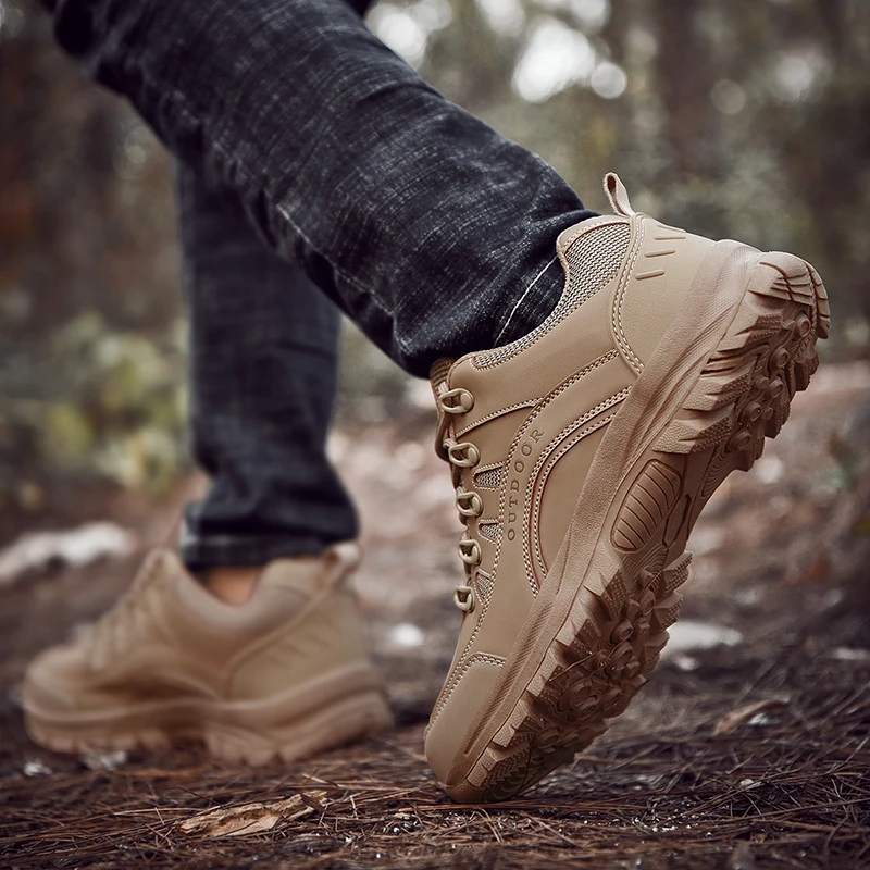 New High Quality Men Trekking Outdoor Hiking Shoes Trail Trekking Shoes Non-slip Sneakers Breathable Climbing Tactical Sneakers