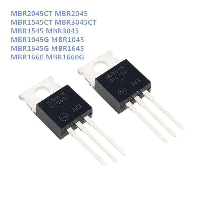 10 шт., MBR2045CT, MBR2045 TO-220, MBR1545CT, MBR3045CT, MBR1545, MBR3045, MBR1045G, MBR1045, MBR1645G, MBR1645, MBR1660, MBR1660G