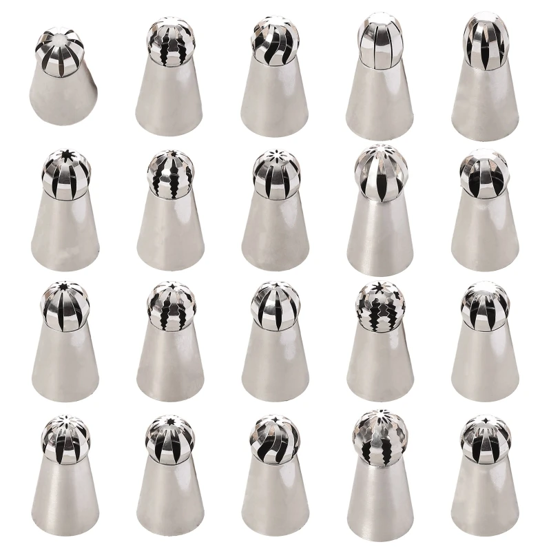 

L21C Russian Piping Tips Flower Frosting Icing Tips Russian Ball Piping Tip 20 Styles