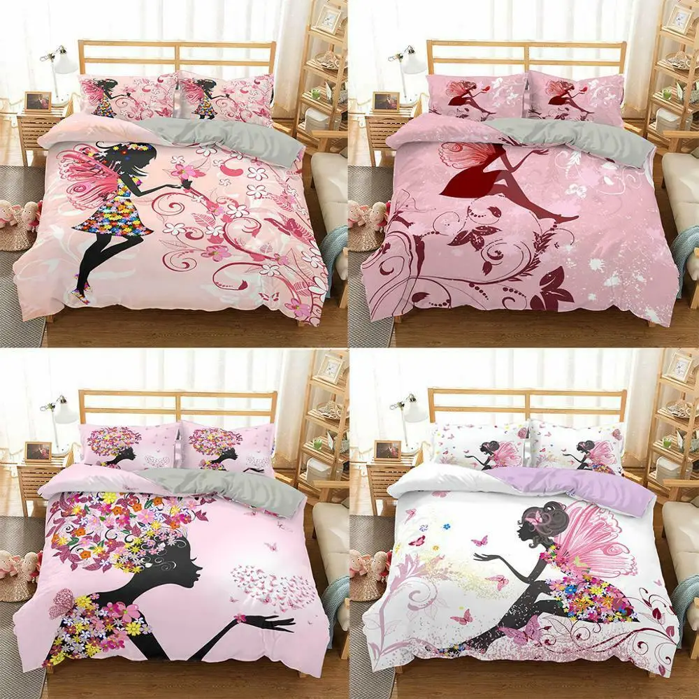 Романтический стильный комплект постельного белья с изображением Феи девушки