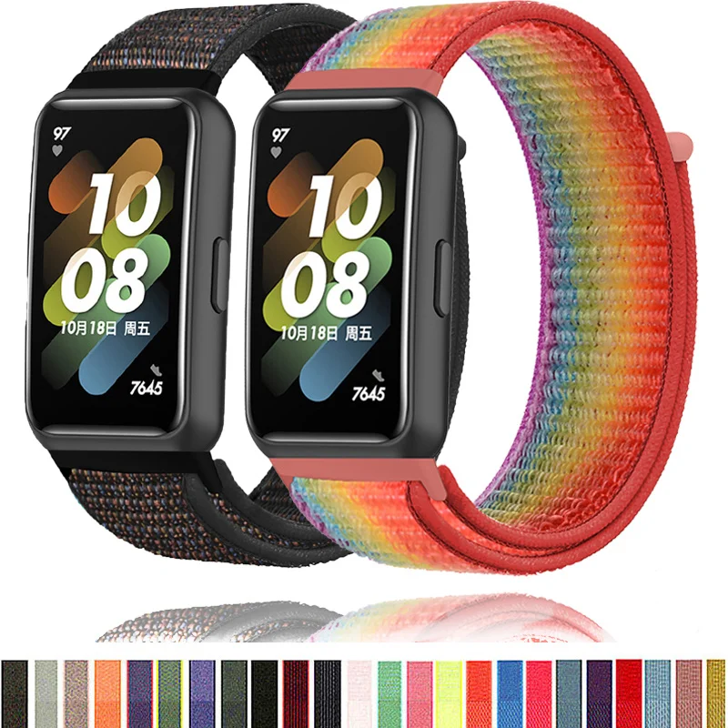 

Nylon Loop Strap For Huawei Band 7 Sport Strap Bracelet Accessories For Huawei Watch Band 7 Adjustable Replacement Belt Pulsera