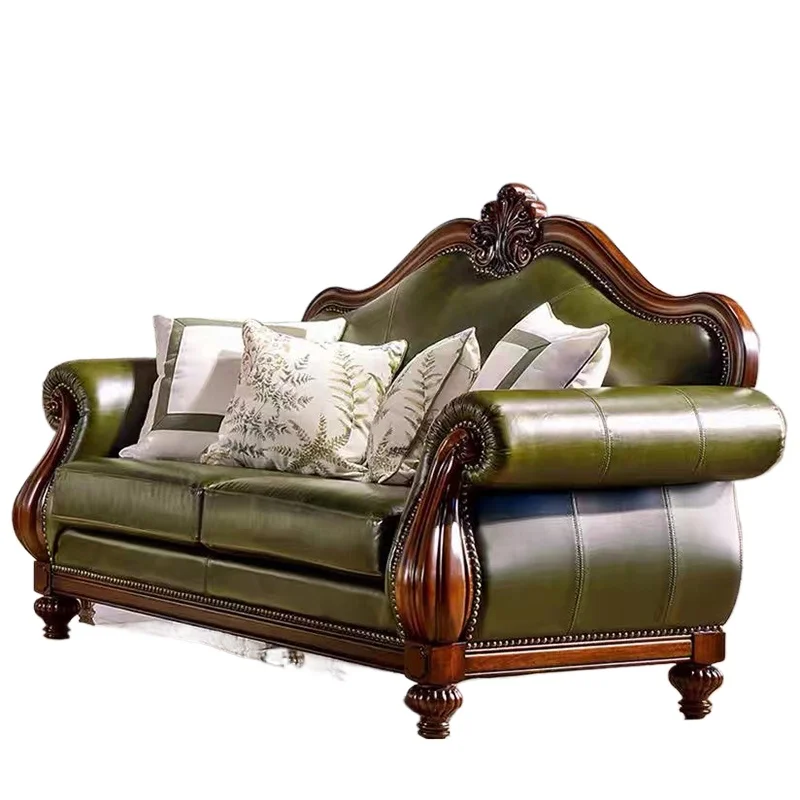 ~Диван роскошная вилла гостиная североамериканский орех резьба по дереву цветок