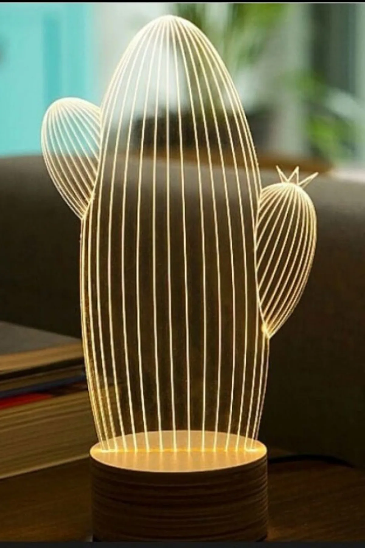 

Настольная Светодиодная лампа с 3d-кактусом, портативный ночник для спальни, гостиной, домашний декор, складной прикроватный светильник