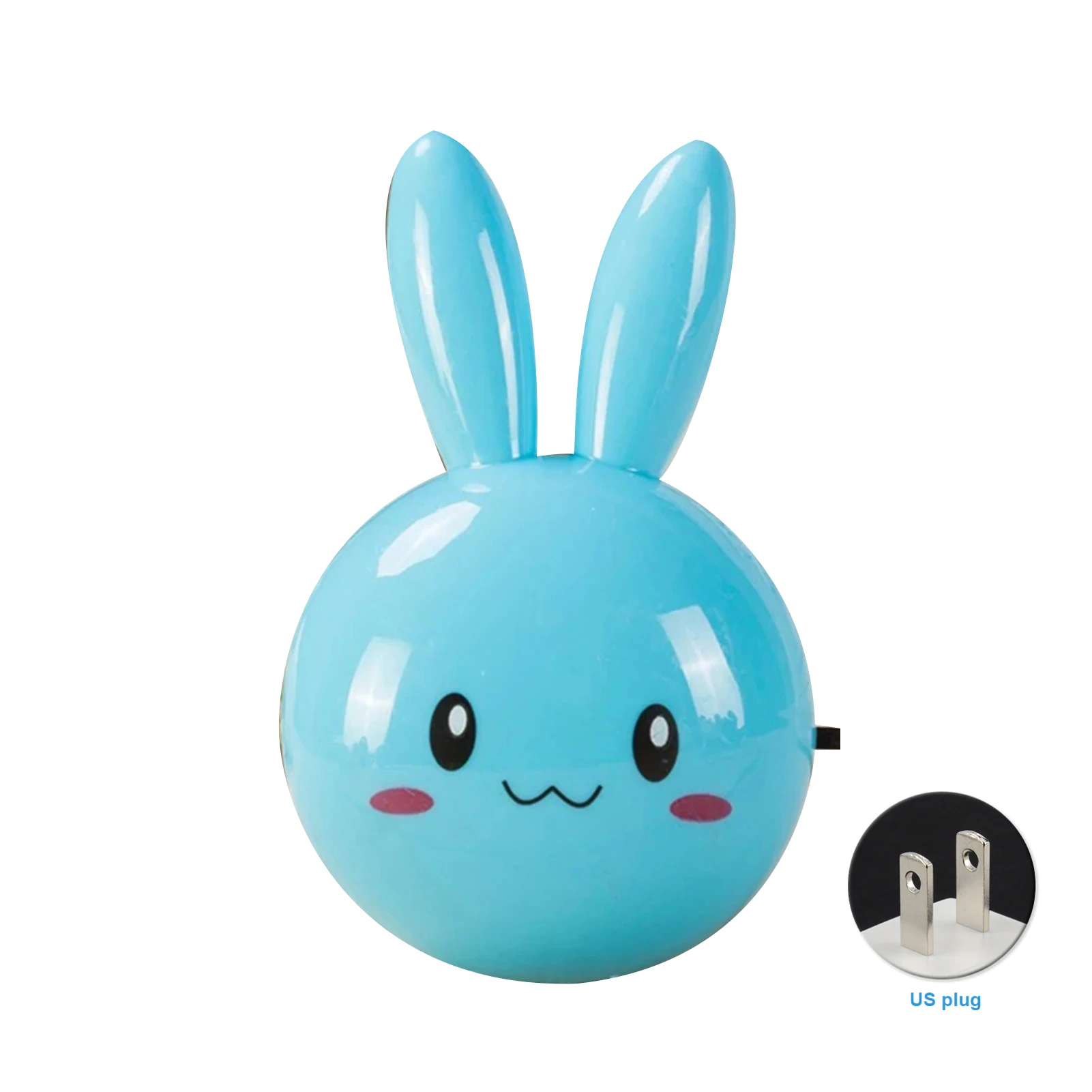 

Children Rabbit Shape Home Decor Plug In Gift Illumination Bedroom LED Night Light Cute Switch On Off Wall Lamp Bedside Plastic