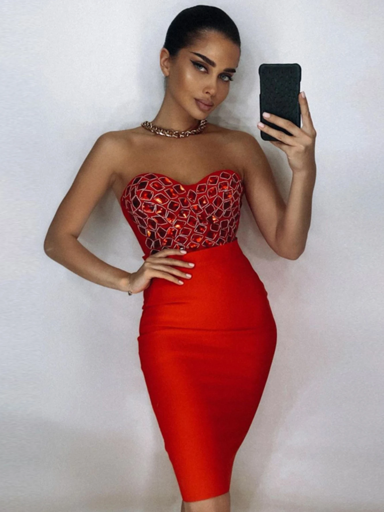 Женский облегающий костюм Adyce Черный Вечерние п без бретелек и юбка рукавов со