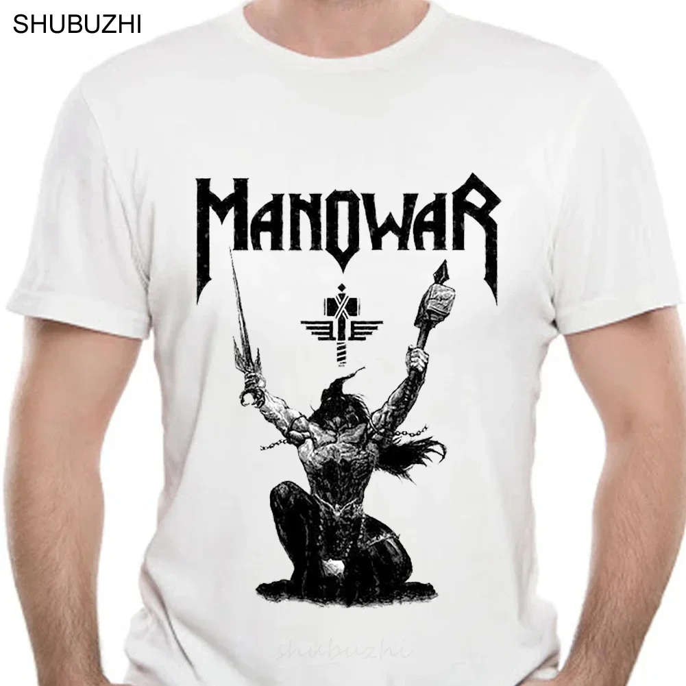 Новая мужская футболка Manowar размер S-2XL хлопковая летняя модная европейского