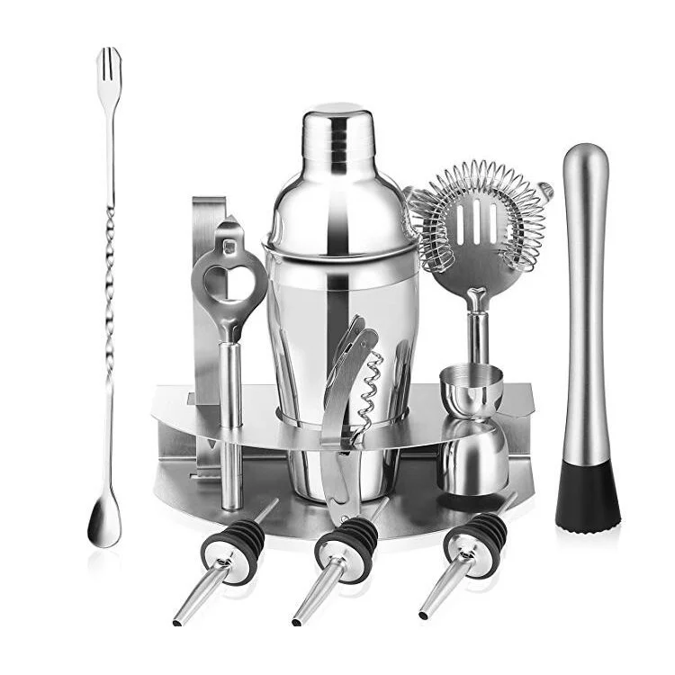

Stainless Steel Wine Mixer Full Circle 14 Piece Set Acrylic Base Bar Cocktail Mixing Pot Appliance