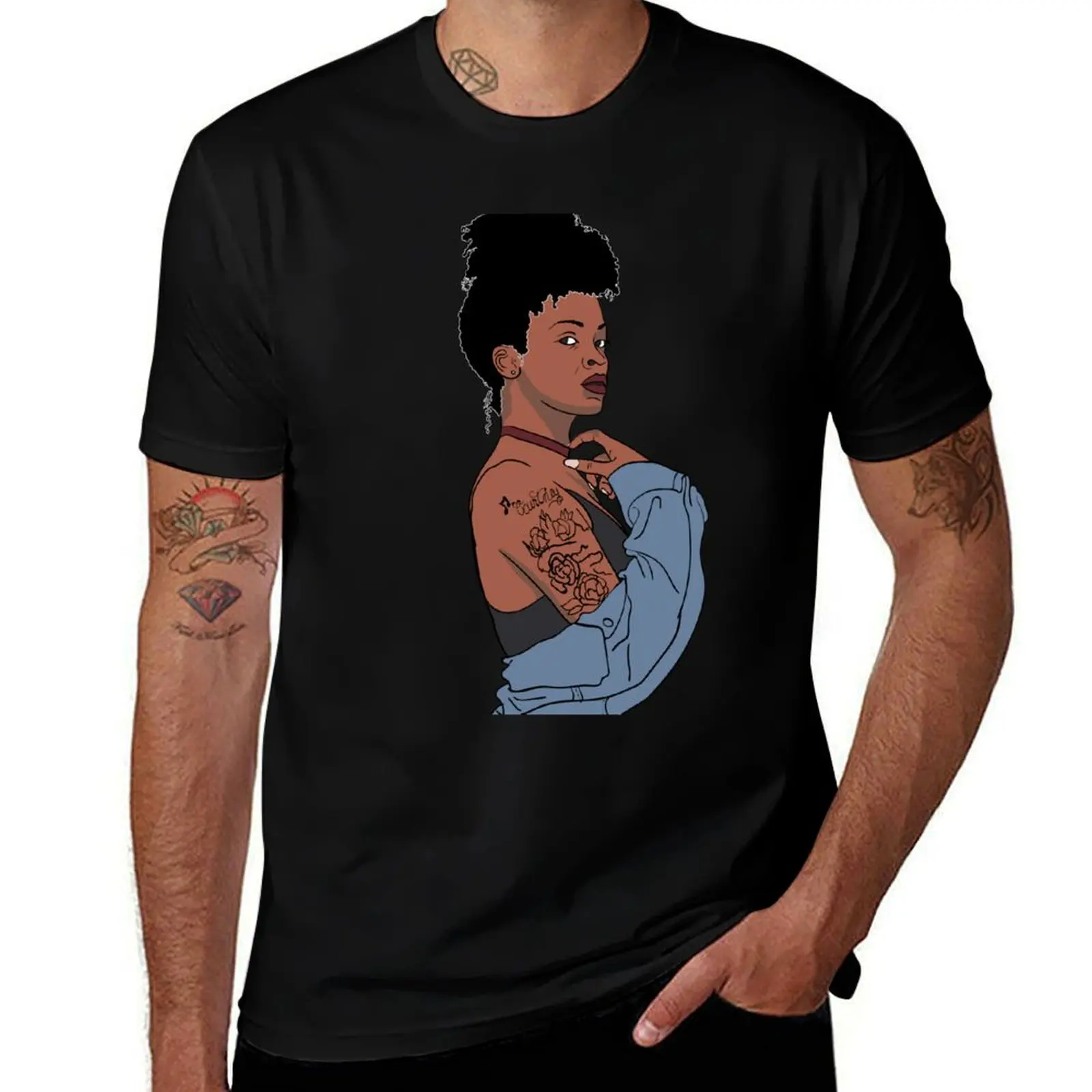 Фото Футболка Ari Lennox Digital Art, устойчивая к поту, для тренировок №1