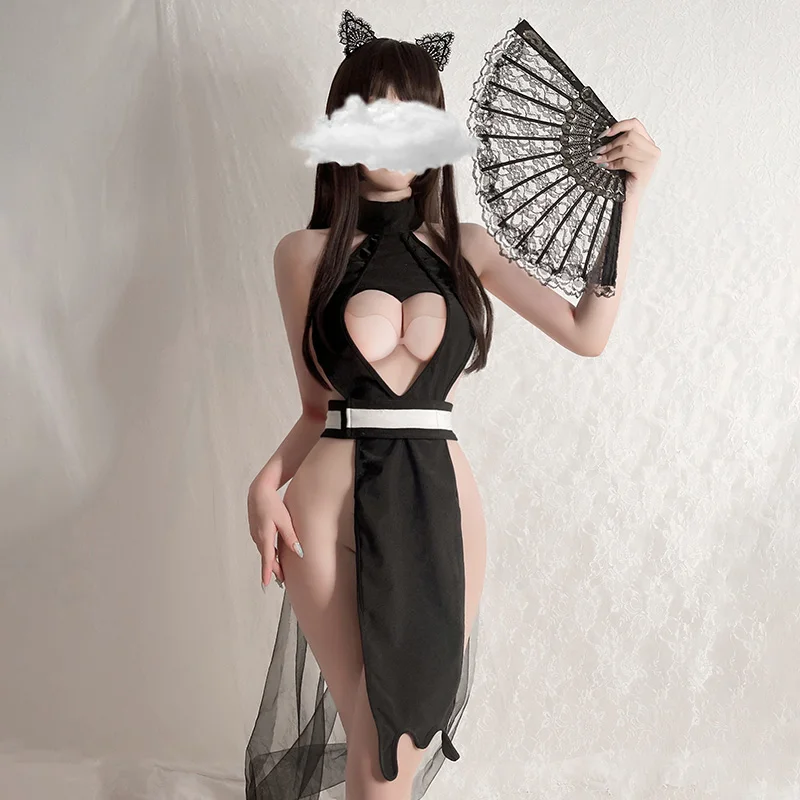 Классическое платье чонсам женское горячее сексуальное эротическое нижнее