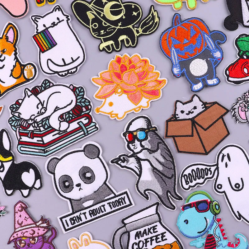 

Hippie Sloth Applique Embroidered Patches For Clothing Thermoadhesive Patches Cartoon Animal Patch Iron On Patches On Clothes