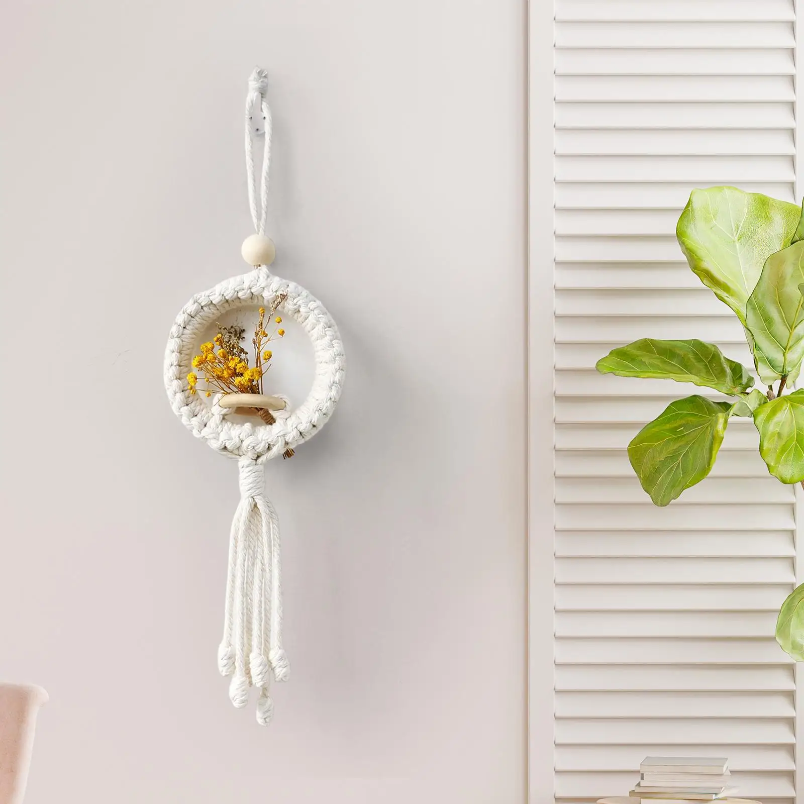 

Nordic Hand Woven Macrame Wall Hanging Ornament Bohemian Pendant for Bedroom