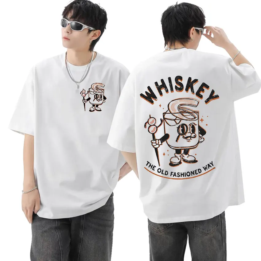 Забавная футболка Negroni коктейльный мультфильм 2024 Мужская Женская Ретро