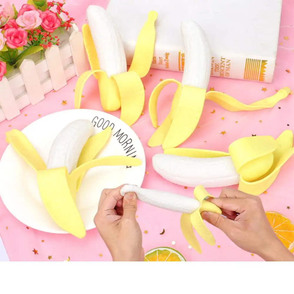 

Decompression Toys Peeling Banana Squishy Slow Rising Jumbo Lanyard Squishy Funny Stress Antistress Banana Toy For Children Gift
