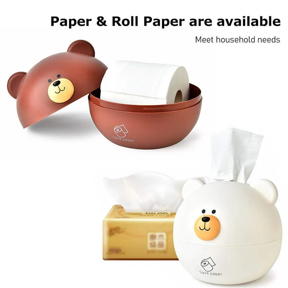 

Creative Cute Bear Tissue Box Nordic Roll Storage Box Small Dinosaur Tissue Box Storage Box Paper Towel Napkin Holder Tissue Box