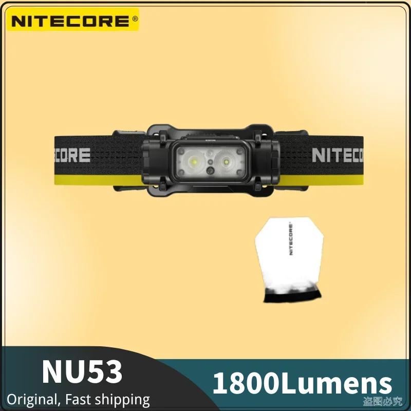 

Перезаряжаемый налобный фонарь NITECORE NU53, 1800 люмен, 8 светодиодов NiteLab UHE, встроенный аккумулятор емкостью 6000 мАч для пеших прогулок/трекинга, бега по тропе