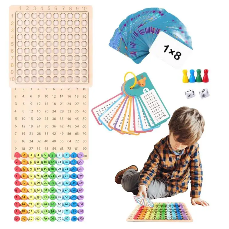 

Настольная игра умножения 3 в 1, доска для малышей, деревянная, Дошкольная, забавная, подсчет, обучающая игрушка для малышей, детей 3 лет