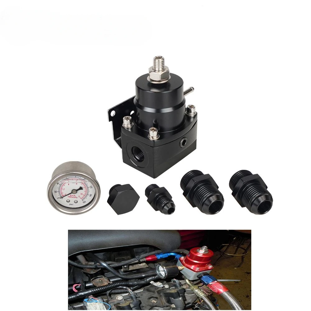 Регулятор давления высокого регулируемый манометр для подачи топлива AN8/10 штуцер
