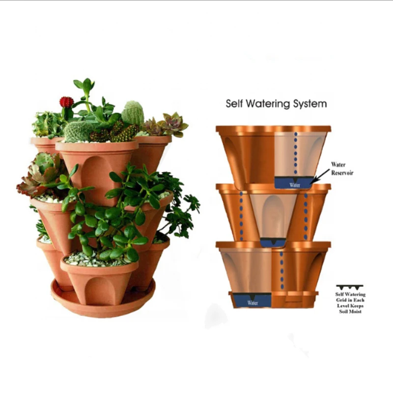 

Stacked Pots For Greenhouse Planting and Garden Decoration