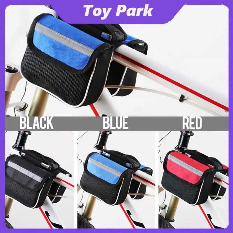 

Sunscreen Shade Bicycle Front Package Reflective Belt Touch Screen Bicycle Packet Pu Mountain Bike Upper Pipe Bag Portable