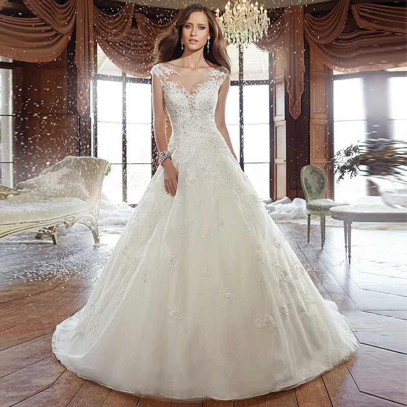 

Light Satin Wedding Dress Bride High Texture Lace Hollow Out Wedding Dress Big Tail Bridal Dress Women Dresses Formal Engagement