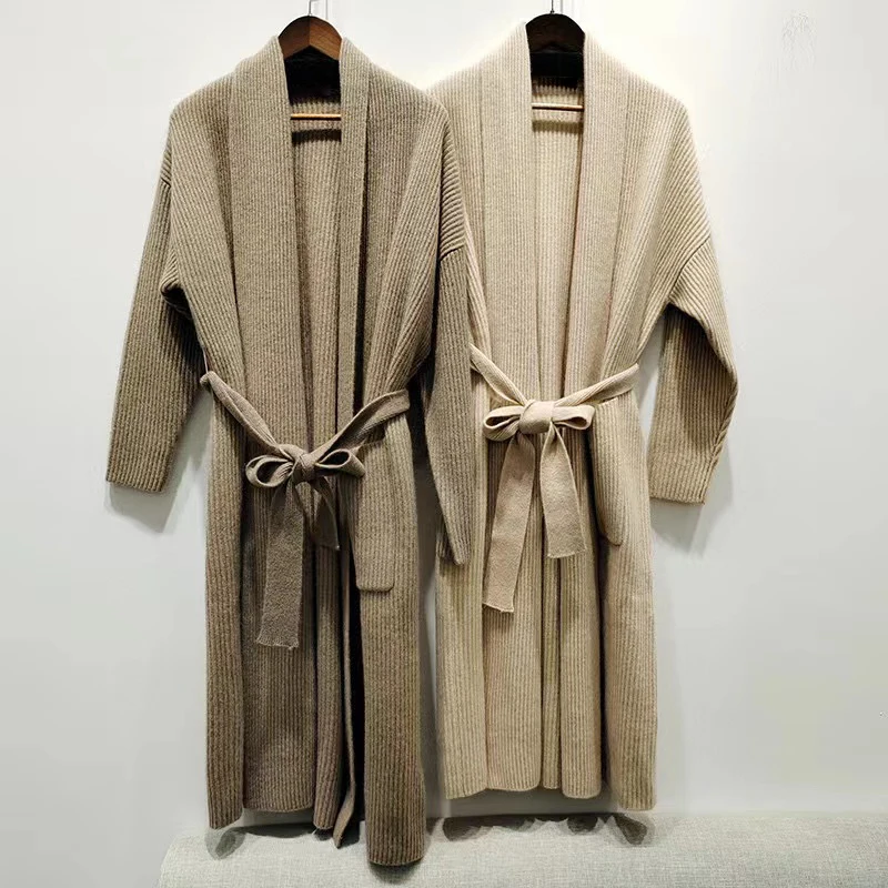 

100% Cashmere Long Wrap On Loose Casual Style Cardigan