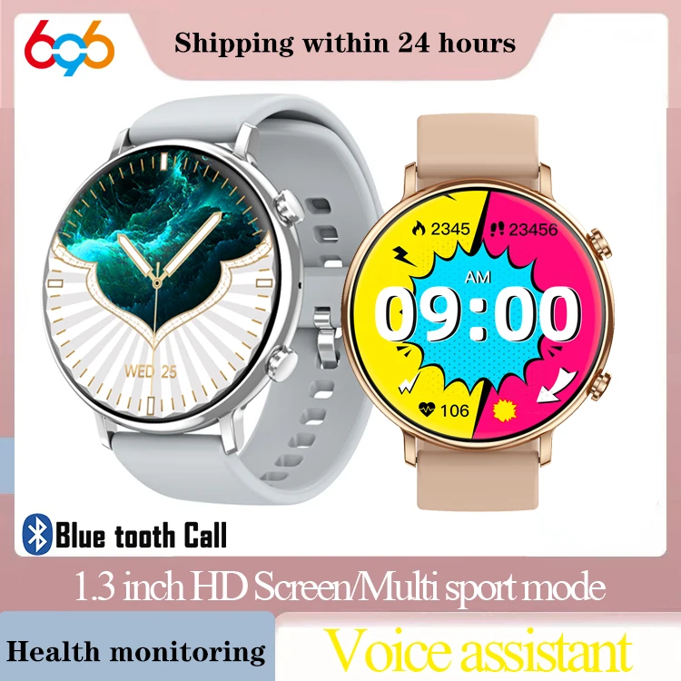 Новинка для женщин 1 3-дюймовый HD-экран Blue Tooth Call Smartwatch Спортивные ультратонкие