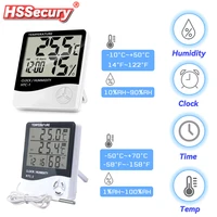 LCD Electronic Temperature Humidity Meter Indoor Outdoor Thermometer Hygrometer with Alarm Clock Home Weather Humidity Monitor