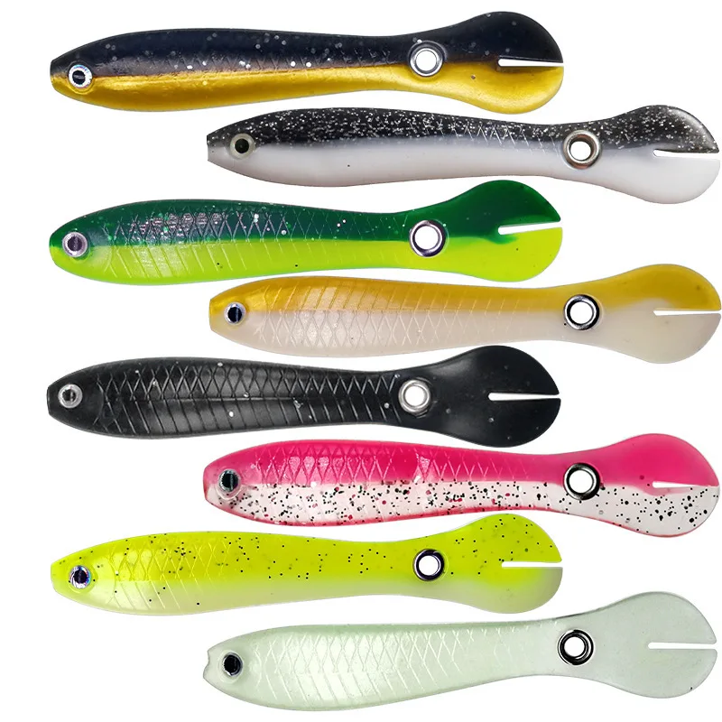 

8Pcs/Bag 6/2g 10/6cm Loach Baits Bass Pike Trout Soft Fishing Bait Bouncing Lure Simulation Bionic Silicone Tail Wobbler Lures