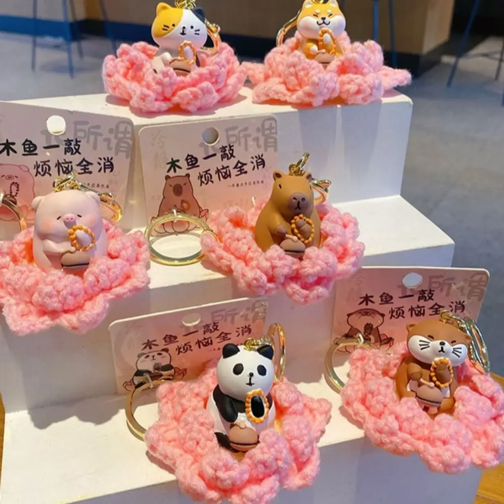 Брелок Otter Lotus Capybara свинья панда деревянная подвеска в виде щенка рыбы шиба-ину