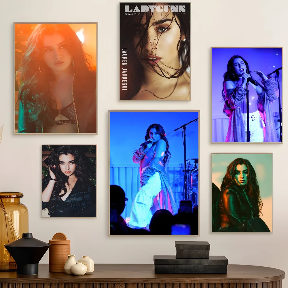Popular Music Star Lauren Jauregui DIY Sticky Poster Waterproof Paper Sticker Coffee House Bar Home Decor