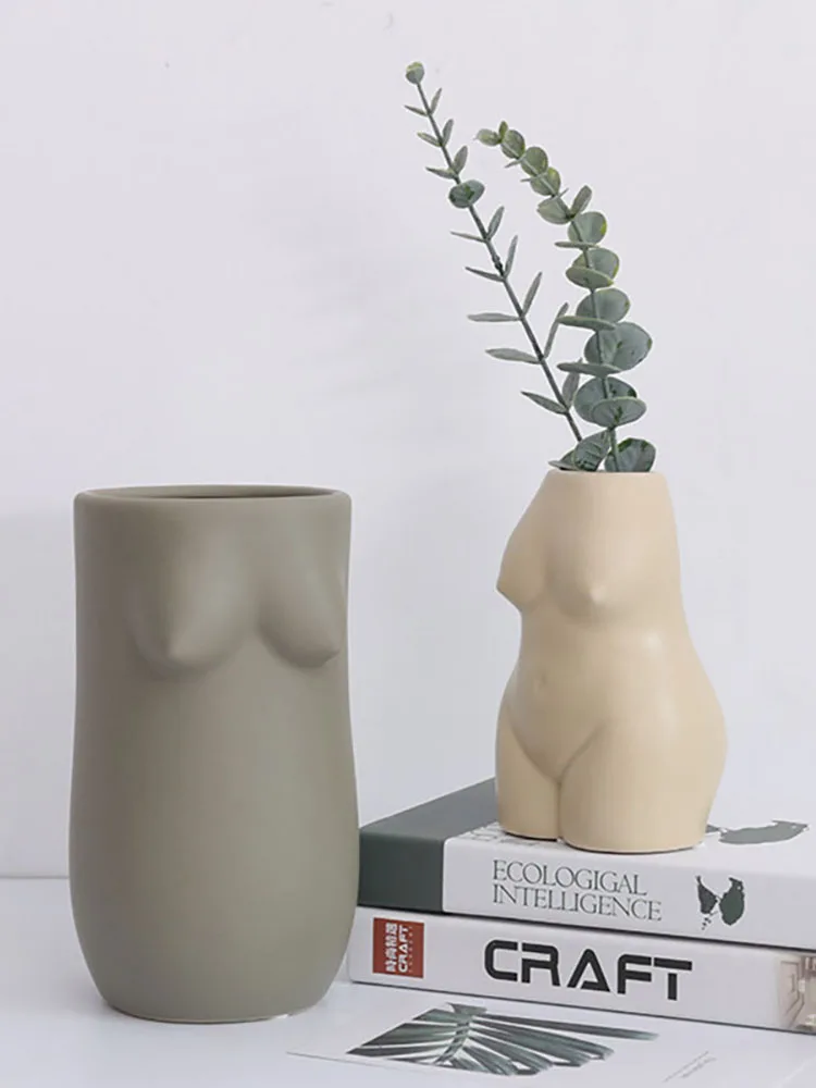 

Ceramic Vase Body Decoration Flower Vase for Decorations Female Art Bust Statue Crafts Vases Home Porcelain Bust Craft Ornament