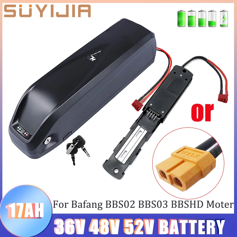 

52V 48V 36V Battery Pack For Hailong Electric Bicycle 30a 500w 750w 1000w 18650 Cell Ebike Batterie For Bafang BBS02 BBS03 BBSHD
