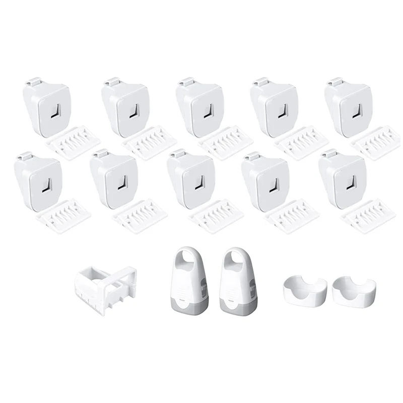 

Child Magnetic Cabinet Locks (10 Locks And 2 Keys) -Baby Proofing Cabinet Latch Locks With Ligh Function Cabinets