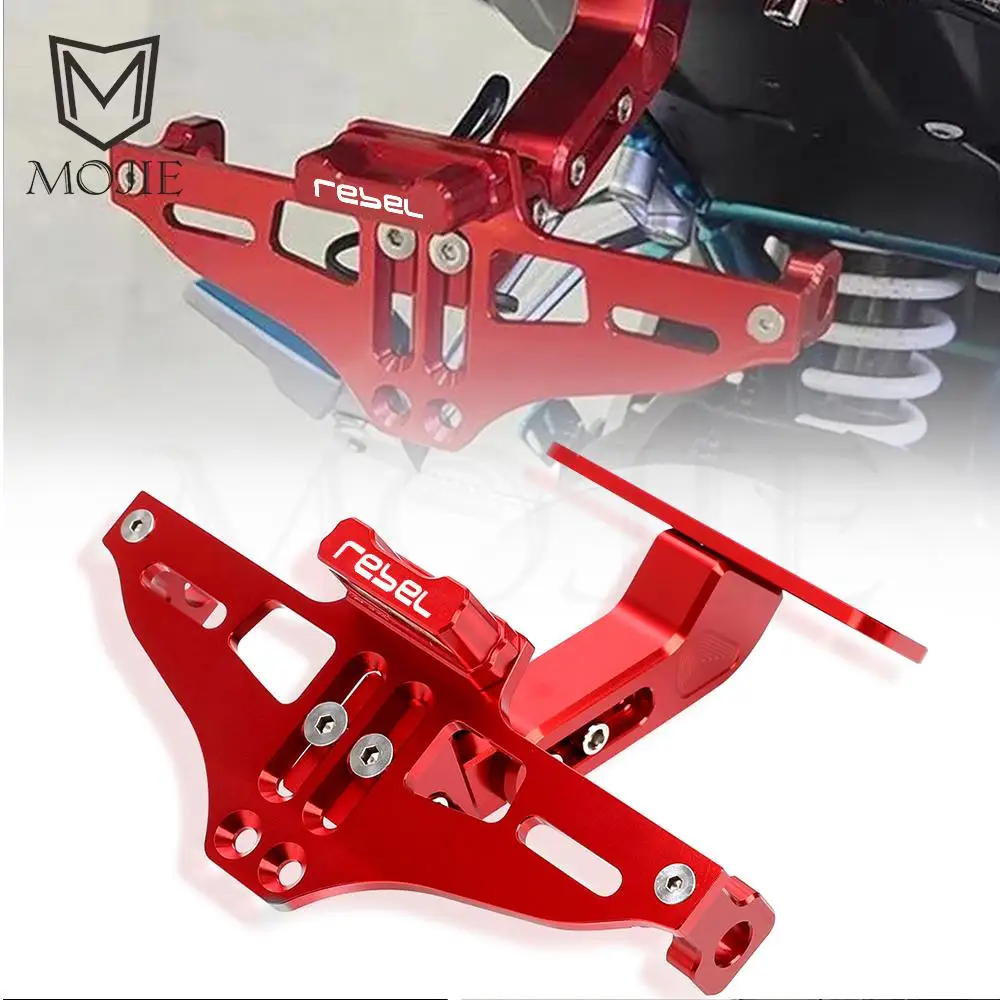 

Adjustable Angle License Number Plate Rebel 300 500 CA250 CNC Motorcycle Frame Holder Bracket For HONDA REBEL CMX250C CMX500 300