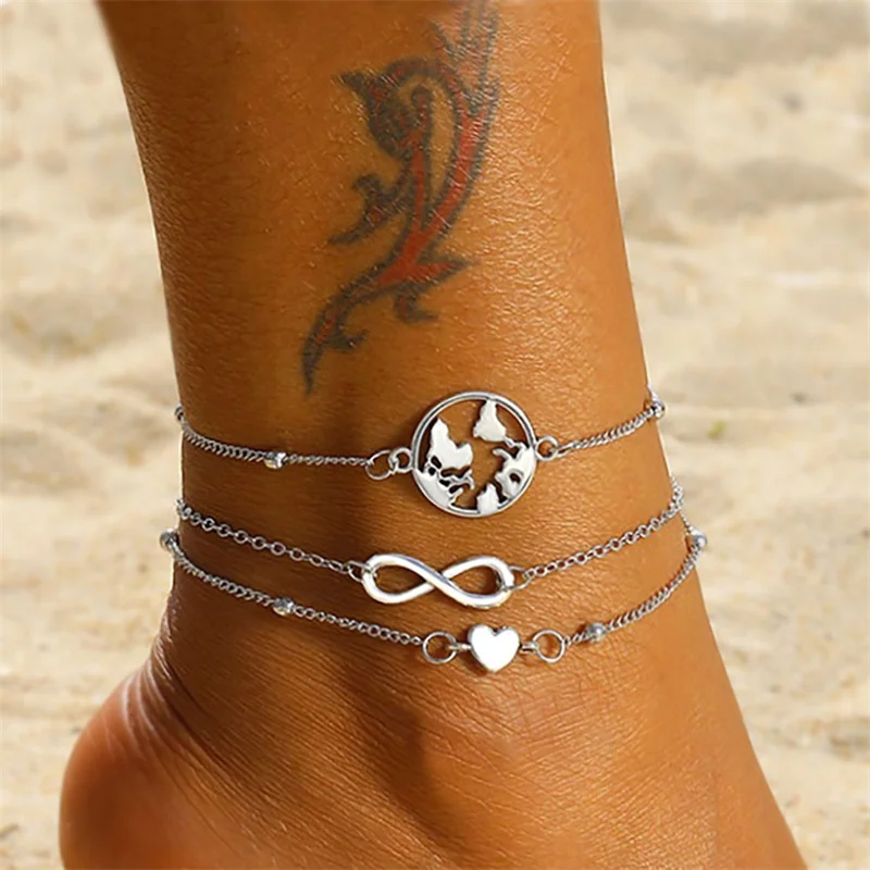 

IPARAM Bohemian Vintage Shell Turtle Anklet for Women Multi-Layer Beach Summer Anklet Jewelry Bracelet Foot Jewelry