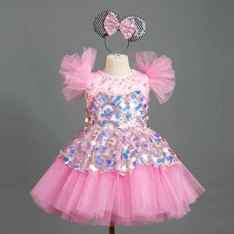 Новая детская одежда Happy Sunshine для представлений розовая юбка принцессы