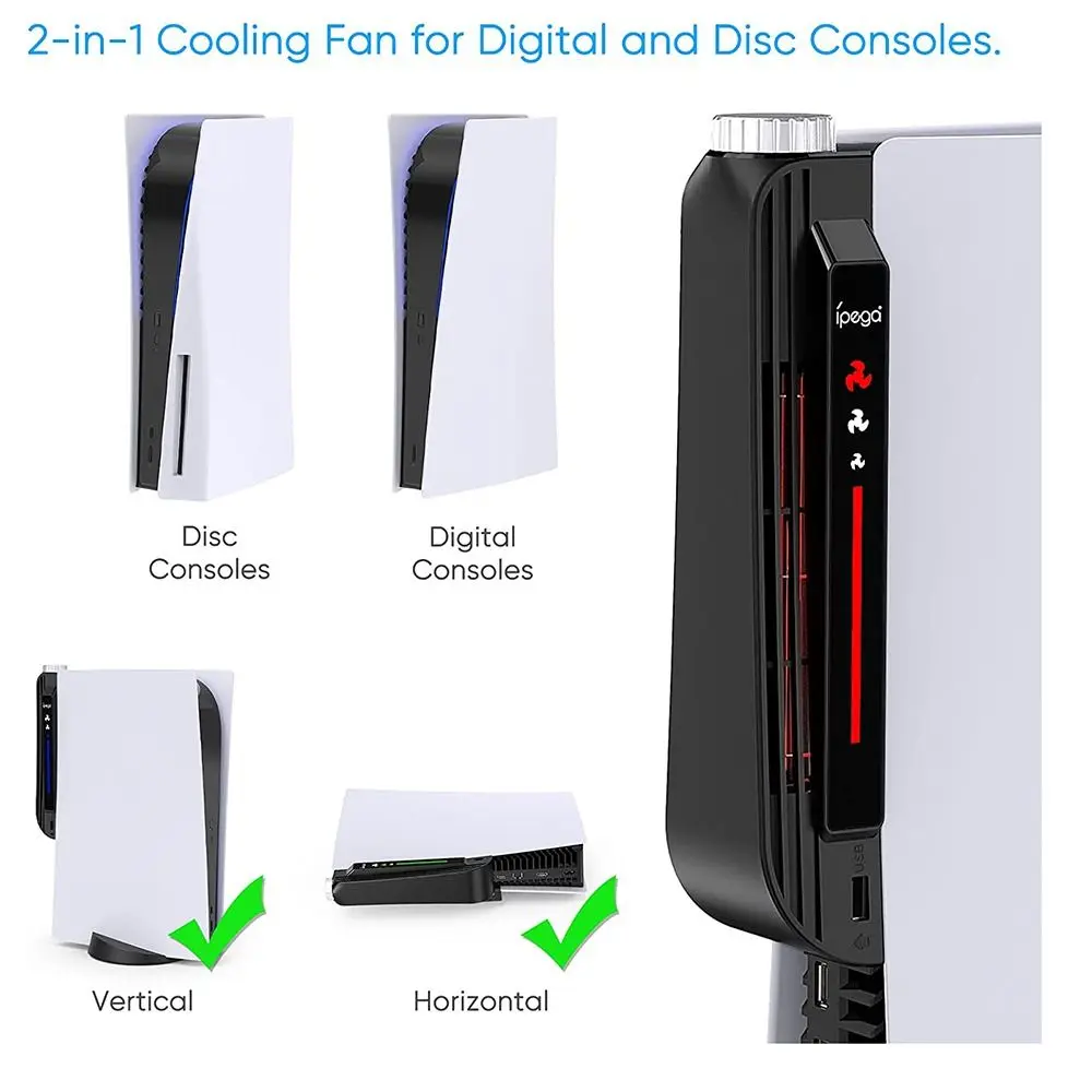 

Adjustable with LED Indicator Accessories Temperature Control Cooler Cooling Fan Centrifugal Fan Heat Dispation For PS5