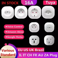 16a wifi plug smart life socket outlet uk eu au brazil fr israel it plug app remote control work for alexa google assistant