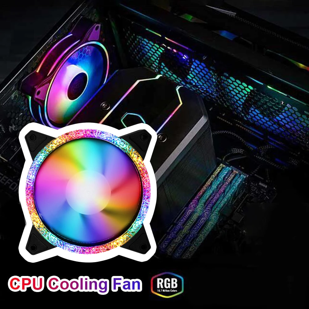 120mm Fan RGB/Colorful Case Cooler Argb Mute Cooler PC Computer 12V 3Pin + 4Pin Radiator Computer Assembly Accessories