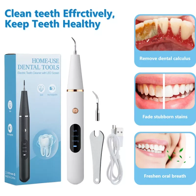 

Ultrasonic Irrigator Dental Scaler Calculus Oral Tartar Remover Tooth Stain Cleaner LED Teeth Whitening Cleaning tools