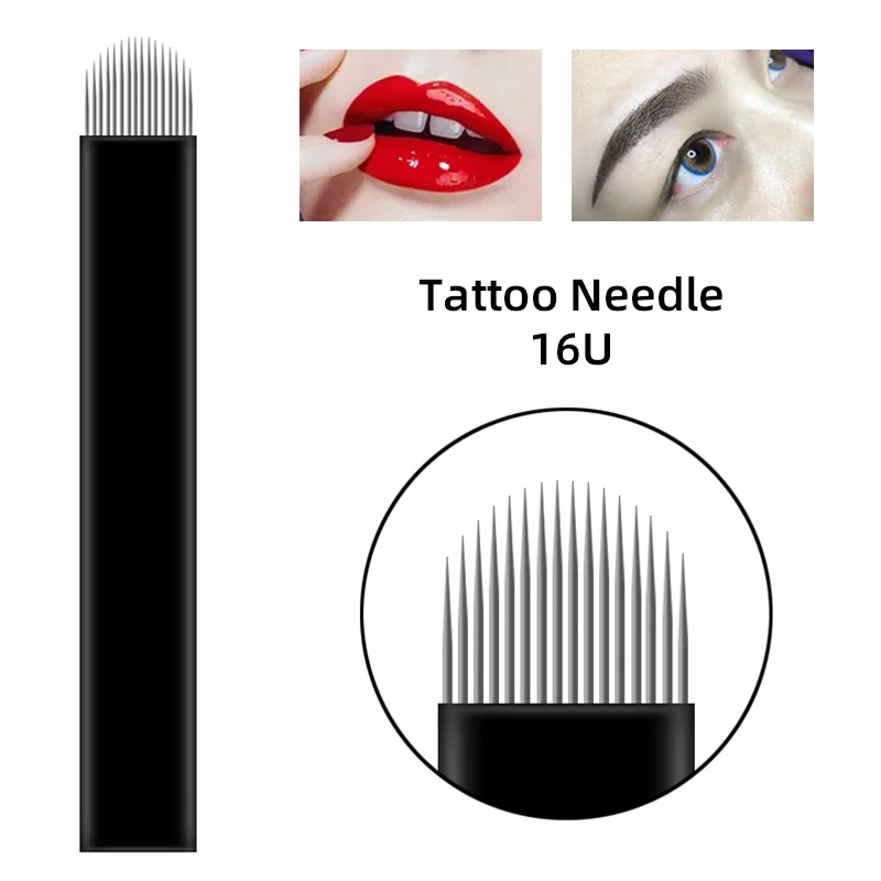 

50Pcs Microblading Needles Permanent Makeup Eyebrow Tattoo Needle Blade U Shape Nano Blades Supplies Extremely Thin 0.16mm